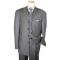 Steve Harvey Collection Heather Grey/Silver Grey Pinstripes Super 120's Merino Wool Vested Suit 5913